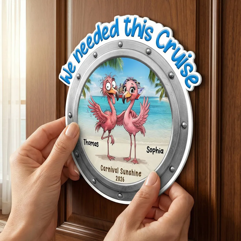 We Needed This Cruise Funny Whimsical Couple - Personalized Cruise Cabin Door Magnet - Cruise Trip Keepsake