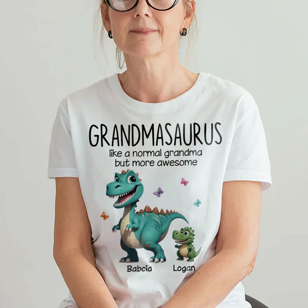 Grandmasaurus And Kids 3D Effect Dinosaurs Personalized Shirt | A Heartfelt Gift for Grandma's Birthday, Mother’s Day, or Just Because