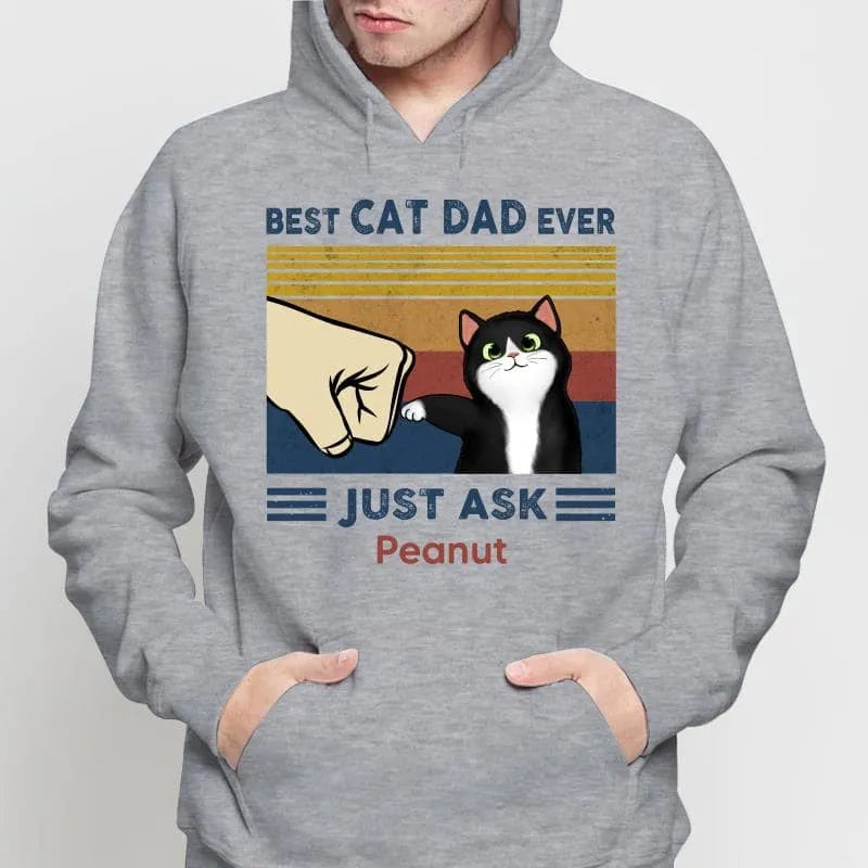 Perfect Gift for Cat Dads - Custom Cat Fist Bump - Personalized Shirt - Perfect Gift for Cat Dads