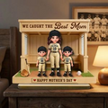 We Caught The Best Mom Baseball Softball Dugout - Personalized 2-Layered Wooden Plaque - Mother's Day Gift For Baseball Mom