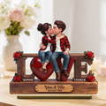 Eternal Rose LOVE Couple Forever Together - Personalized Wooden Plaque - Heartfelt Gift For Couple, For Him, For Her